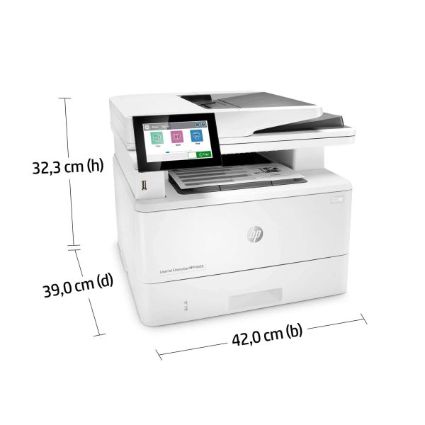 HP LaserJet Enterprise MFP M430f, Zwart-wit, Printer voor Bedrijf, Printen, kopiëren, scannen, faxen, Automatische documentinvoer voor 50 vellen; Dubbelzijdig printen; Dubbelzijdig scannen; Printen via USB-poort aan de voorzijde; Compact formaat; Energiez