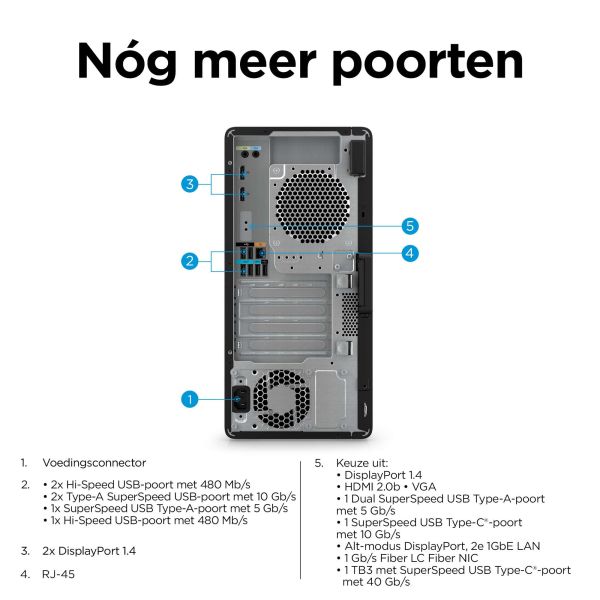 HP Z2 Tower G9 Intel® Core™ i9 i9-14900K 32 GB DDR5-SDRAM 1 TB SSD Windows 11 Pro Workstation Zwart (996P9ET#ABH)