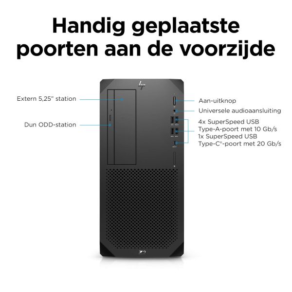 HP Z2 Tower G9 Intel® Core™ i9 i9-14900K 32 GB DDR5-SDRAM 1 TB SSD Windows 11 Pro Workstation Zwart (996P9ET#ABH)