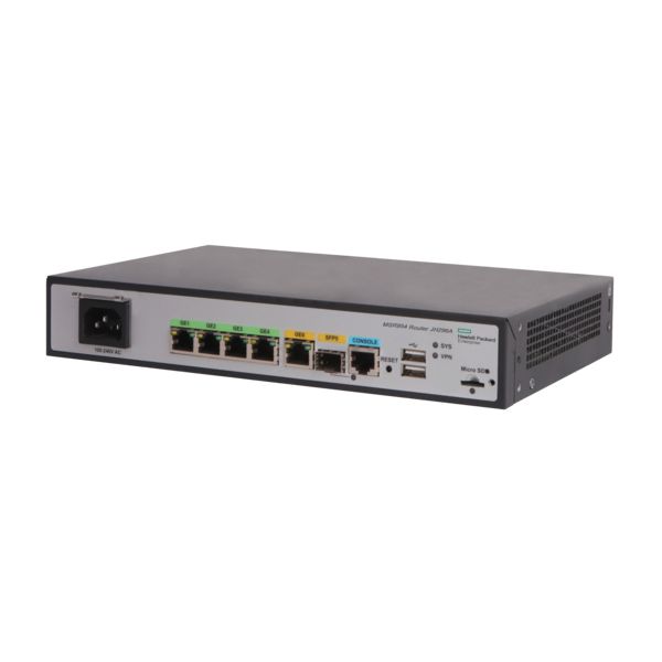 Hewlett Packard Enterprise MSR954 1GbE SFP 2GbE-WAN 4GbE-LAN CWv7 bedrade router Gigabit Ethernet Grijs (JH296A#ABB)