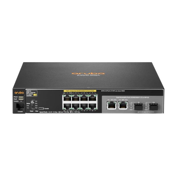 Hewlett Packard Enterprise Aruba 2530 8 PoE+ Internal PS Managed L2 Fast Ethernet (10/100) Power over Ethernet (PoE) 1U Grijs (JL070A#ABB) Hewlett Packard Enterprise Aruba 2530 8 PoE+ Internal PS Managed L2 Fast Ethernet (10/100) Power over Ethernet (PoE) 1U Grijs (JL070A#ABB)