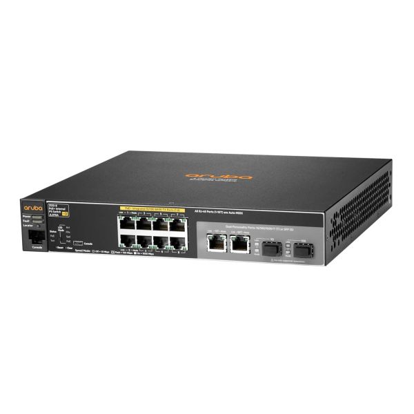 Hewlett Packard Enterprise Aruba 2530 8 PoE+ Internal PS Managed L2 Fast Ethernet (10/100) Power over Ethernet (PoE) 1U Grijs (JL070A#ABB)