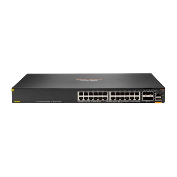 Hewlett Packard Enterprise Aruba 6300F 24-port 1GbE Class 4 PoE & 4-port SFP56 Managed L3 Gigabit Ethernet (10/100/1000) Power over Ethernet (PoE) 1U Grijs (JL666A#ABB)