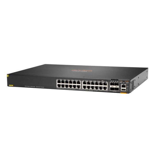 Hewlett Packard Enterprise Aruba 6300F 24-port 1GbE Class 4 PoE & 4-port SFP56 Managed L3 Gigabit Ethernet (10/100/1000) Power over Ethernet (PoE) 1U Grijs (JL666A#ABB)