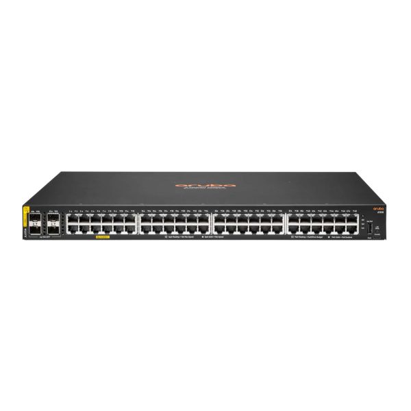 Hewlett Packard Enterprise Aruba 6100 48G Class4 PoE 4SFP+ 370W Managed L3 Gigabit Ethernet (10/100/1000) Power over Ethernet (PoE) 1U Zwart (JL675A#ABB)