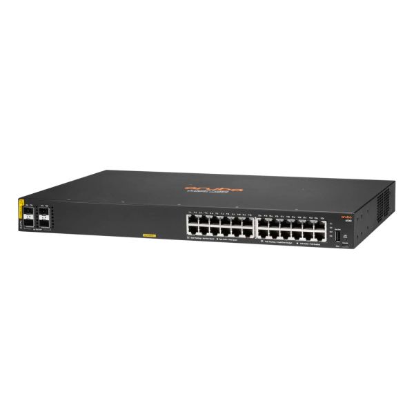 Hewlett Packard Enterprise Aruba 6100 24G Class4 PoE 4SFP+ 370W Managed L3 Gigabit Ethernet (10/100/1000) Power over Ethernet (PoE) 1U Zwart (JL677A#ABB)