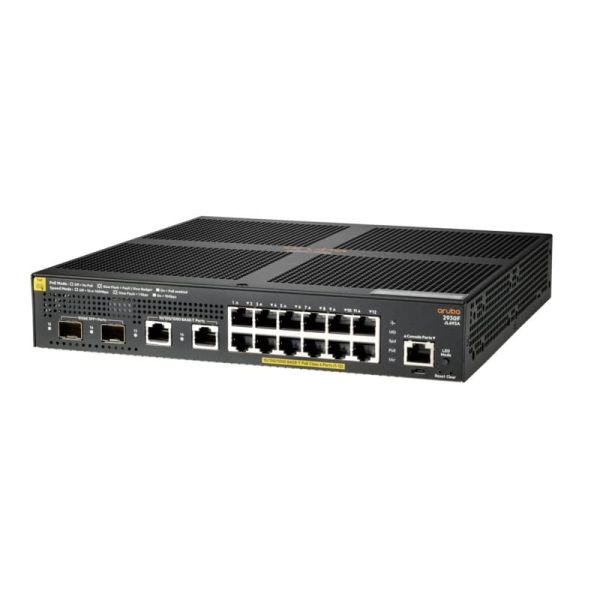 Hewlett Packard Enterprise Aruba 2930F 12G PoE+ 2G/2SFP+ Managed L3 Gigabit Ethernet (10/100/1000) Power over Ethernet (PoE) 1U Zwart (JL693A#ABB)