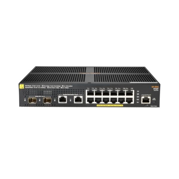 Hewlett Packard Enterprise Aruba 2930F 12G PoE+ 2G/2SFP+ Managed L3 Gigabit Ethernet (10/100/1000) Power over Ethernet (PoE) 1U Zwart (JL693A#ABB) Hewlett Packard Enterprise Aruba 2930F 12G PoE+ 2G/2SFP+ Managed L3 Gigabit Ethernet (10/100/1000) Power over Ethernet (PoE) 1U Zwart (JL693A#ABB)