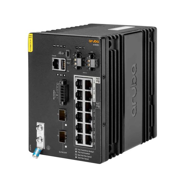 Hewlett Packard Enterprise Aruba 4100i Managed L2 Gigabit Ethernet (10/100/1000) Power over Ethernet (PoE) 4U Zwart (JL817A)