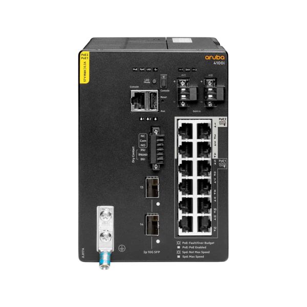 Hewlett Packard Enterprise Aruba 4100i Managed L2 Gigabit Ethernet (10/100/1000) Power over Ethernet (PoE) 4U Zwart (JL817A)