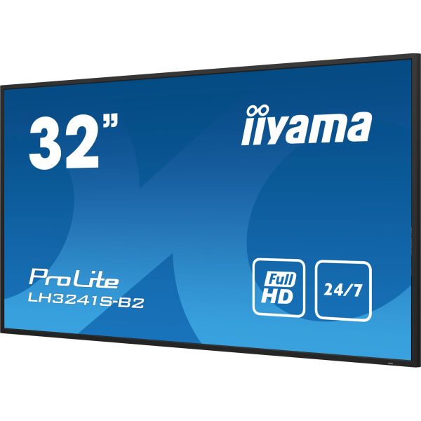 iiyama LH3241S-B2 beeldkrant Kiosk-ontwerp 80 cm (31.5") LED 350 cd/m² Full HD Zwart 24/7 (LH3241S-B2)