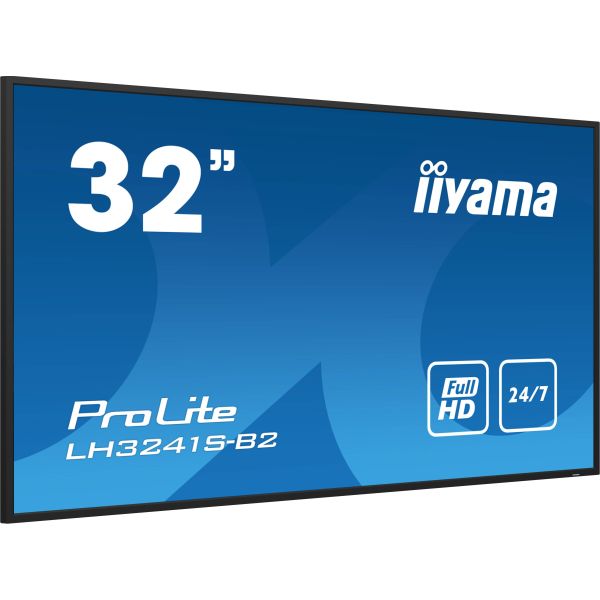 iiyama LH3241S-B2 beeldkrant Kiosk-ontwerp 80 cm (31.5") LED 350 cd/m² Full HD Zwart 24/7 (LH3241S-B2)