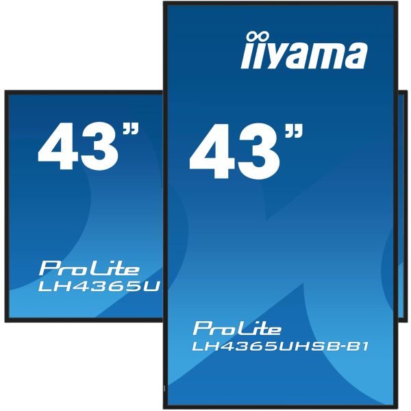 iiyama LH4365UHSB-B1 beeldkrant Kiosk-ontwerp 108 cm (42.5") LED Wifi 800 cd/m² 4K Ultra HD Zwart Type processor Android 11 24/7 (LH4365UHSB-B1)