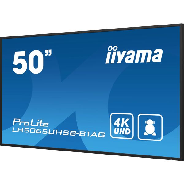 iiyama LH5065UHSB-B1AG beeldkrant Digitale signage flatscreen 125,7 cm (49.5") LCD Wifi 800 cd/m² 4K Ultra HD Zwart Type processor Android 11 24/7 (LH5065UHSB-B1AG)
