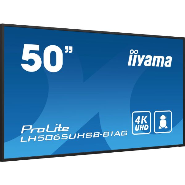 iiyama LH5065UHSB-B1AG beeldkrant Digitale signage flatscreen 125,7 cm (49.5") LCD Wifi 800 cd/m² 4K Ultra HD Zwart Type processor Android 11 24/7 (LH5065UHSB-B1AG)