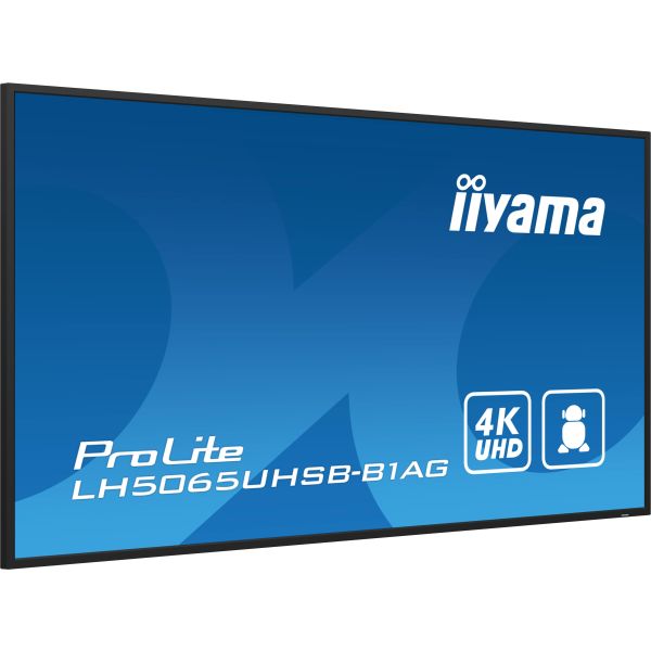 iiyama LH5065UHSB-B1AG beeldkrant Digitale signage flatscreen 125,7 cm (49.5") LCD Wifi 800 cd/m² 4K Ultra HD Zwart Type processor Android 11 24/7 (LH5065UHSB-B1AG)