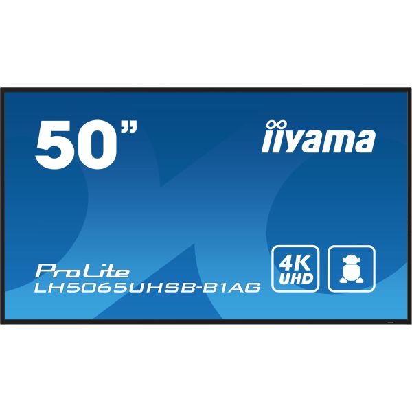 iiyama LH5065UHSB-B1AG beeldkrant Digitale signage flatscreen 125,7 cm (49.5") LCD Wifi 800 cd/m² 4K Ultra HD Zwart Type processor Android 11 24/7 (LH5065UHSB-B1AG)