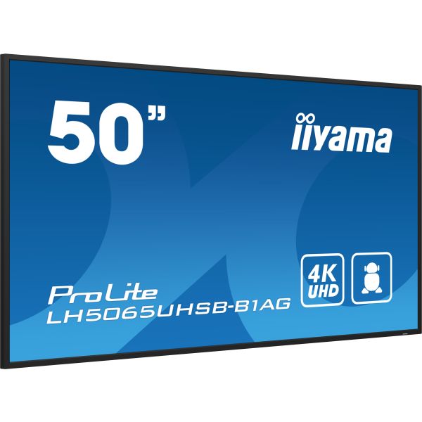 iiyama LH5065UHSB-B1AG beeldkrant Digitale signage flatscreen 125,7 cm (49.5") LCD Wifi 800 cd/m² 4K Ultra HD Zwart Type processor Android 11 24/7 (LH5065UHSB-B1AG) iiyama LH5065UHSB-B1AG beeldkrant Digitale signage flatscreen 125,7 cm (49.5") LCD Wifi 800 cd/m² 4K Ultra HD Zwart Type processor Android 11 24/7 (LH5065UHSB-B1AG)