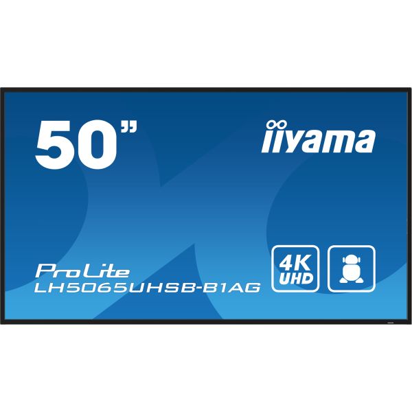 iiyama LH5065UHSB-B1AG beeldkrant Digitale signage flatscreen 125,7 cm (49.5") LCD Wifi 800 cd/m² 4K Ultra HD Zwart Type processor Android 11 24/7 (LH5065UHSB-B1AG) iiyama LH5065UHSB-B1AG beeldkrant Digitale signage flatscreen 125,7 cm (49.5") LCD Wifi 800 cd/m² 4K Ultra HD Zwart Type processor Android 11 24/7 (LH5065UHSB-B1AG)