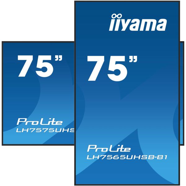 iiyama LH7565UHSB-B1 beeldkrant Kiosk-ontwerp 189,2 cm (74.5") LED Wifi 800 cd/m² 4K Ultra HD Zwart Type processor Android 11 24/7 (LH7565UHSB-B1)