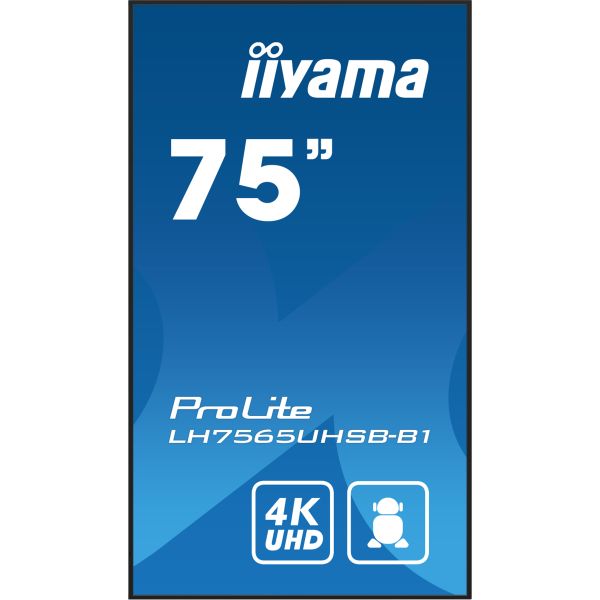 iiyama LH7565UHSB-B1 beeldkrant Kiosk-ontwerp 189,2 cm (74.5") LED Wifi 800 cd/m² 4K Ultra HD Zwart Type processor Android 11 24/7 (LH7565UHSB-B1) 1/15 iiyama LH7565UHSB-B1 beeldkrant Kiosk-ontwerp 189,2 cm (74.5") LED Wifi 800 cd/m² 4K Ultra HD Zwart Type processor Android 11 24/7 (LH7565UHSB-B1)