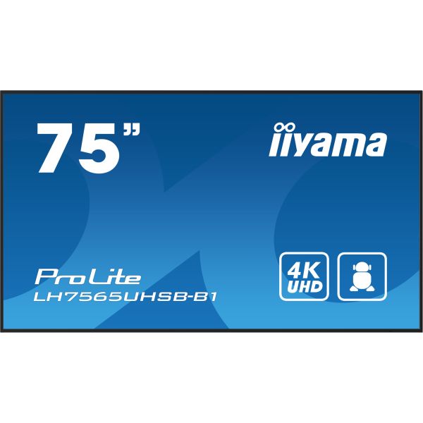 iiyama LH7565UHSB-B1 beeldkrant Kiosk-ontwerp 189,2 cm (74.5") LED Wifi 800 cd/m² 4K Ultra HD Zwart Type processor Android 11 24/7 (LH7565UHSB-B1) 1/15 iiyama LH7565UHSB-B1 beeldkrant Kiosk-ontwerp 189,2 cm (74.5") LED Wifi 800 cd/m² 4K Ultra HD Zwart Type processor Android 11 24/7 (LH7565UHSB-B1)