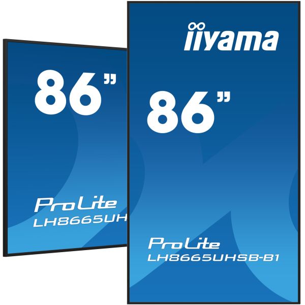 iiyama LH8665UHSB-B1 beeldkrant Kiosk-ontwerp 2,18 m (86") LED Wifi 800 cd/m² 4K Ultra HD Zwart Type processor Android 11 24/7 (LH8665UHSB-B1)