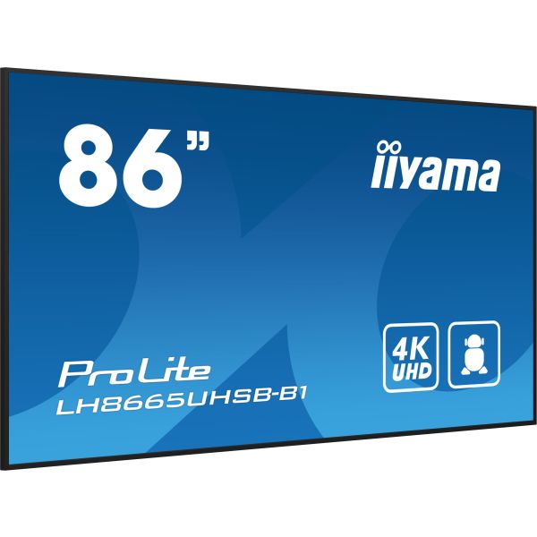 iiyama LH8665UHSB-B1 beeldkrant Kiosk-ontwerp 2,18 m (86") LED Wifi 800 cd/m² 4K Ultra HD Zwart Type processor Android 11 24/7 (LH8665UHSB-B1) 1/16 iiyama LH8665UHSB-B1 beeldkrant Kiosk-ontwerp 2,18 m (86") LED Wifi 800 cd/m² 4K Ultra HD Zwart Type processor Android 11 24/7 (LH8665UHSB-B1)