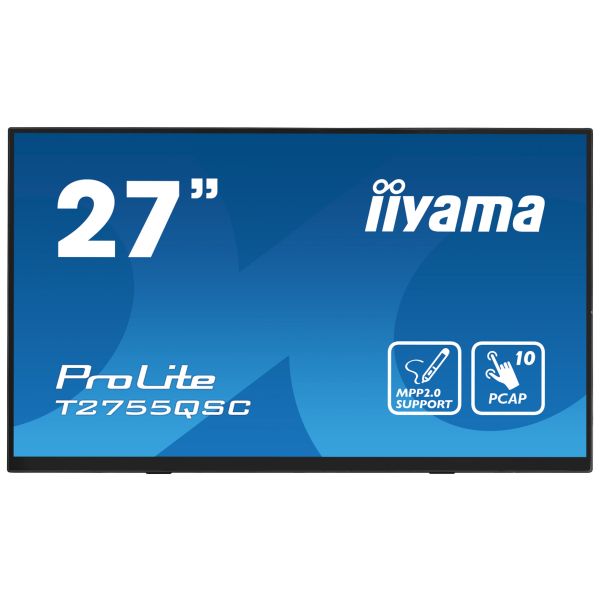 iiyama ProLite T2755QSC-B1 computer monitor 68,6 cm (27") 2560 x 1440 Pixels Quad HD LCD Touchscreen Zwart (T2755QSC-B1)