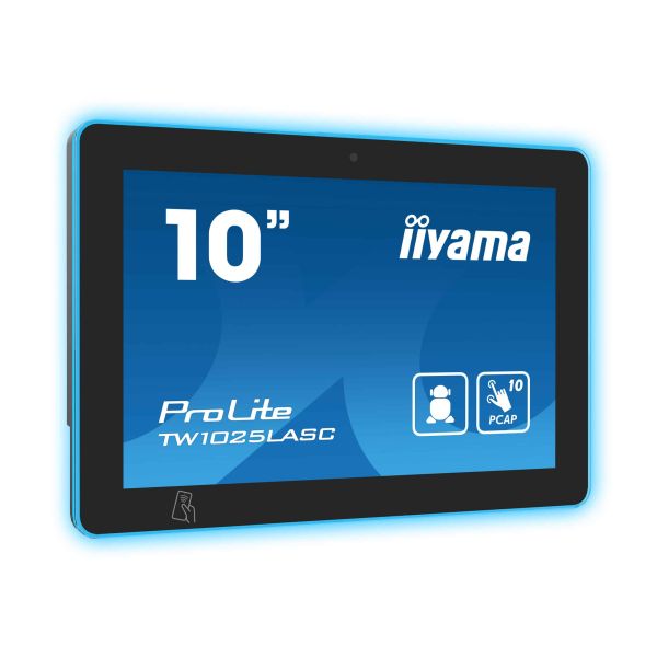 iiyama TW1025LASC-B1PNR scherm voor vergaderzalen 25,6 cm (10.1") 1280 x 800 Pixels LED 802.11b, 802.11g, Wi-Fi 4 (802.11n) Zwart Kunststof Bluetooth (TW1025LASC-B1PNR)