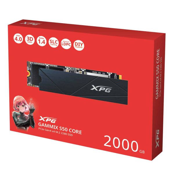 ADATA GAMMIX S50 CORE 2 TB M.2 PCI Express 4.0 NVMe 3D NAND (SGAMMIXS50C-2000G-CS)