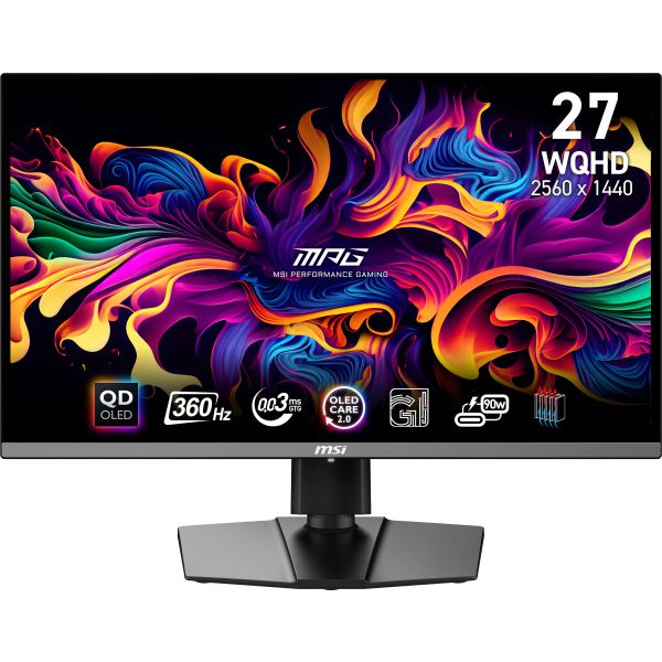 MSI MPG 271QRXDE QD-OLED computer monitor 67,3 cm (26.5") 2560 x 1440 Pixels Wide Quad HD QDOLED Zwart (9S6-3CD79A-006)