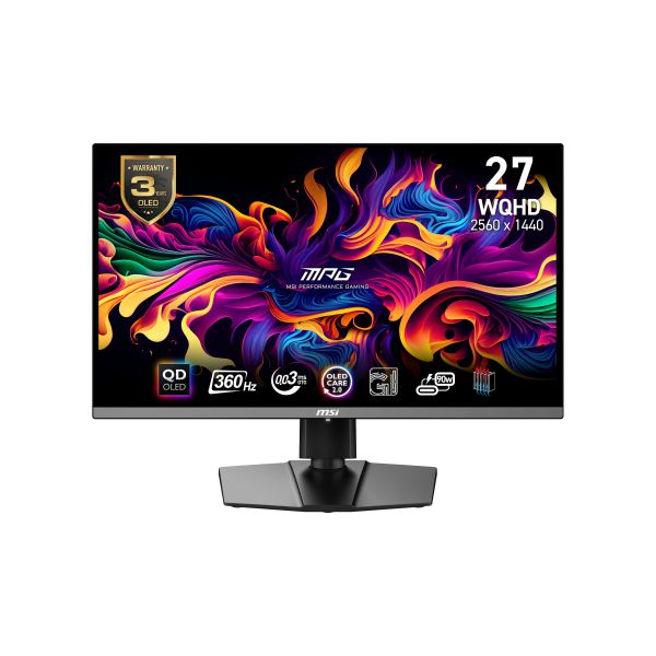 MSI MPG 271QRXDE QD-OLED computer monitor 67,3 cm (26.5") 2560 x 1440 Pixels Wide Quad HD QDOLED Zwart (9S6-3CD79A-006)
