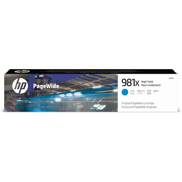 HP 981X originele cyaan high-capacity PageWide cartridge (L0R09A) HP 981X originele cyaan high-capacity PageWide cartridge (L0R09A)