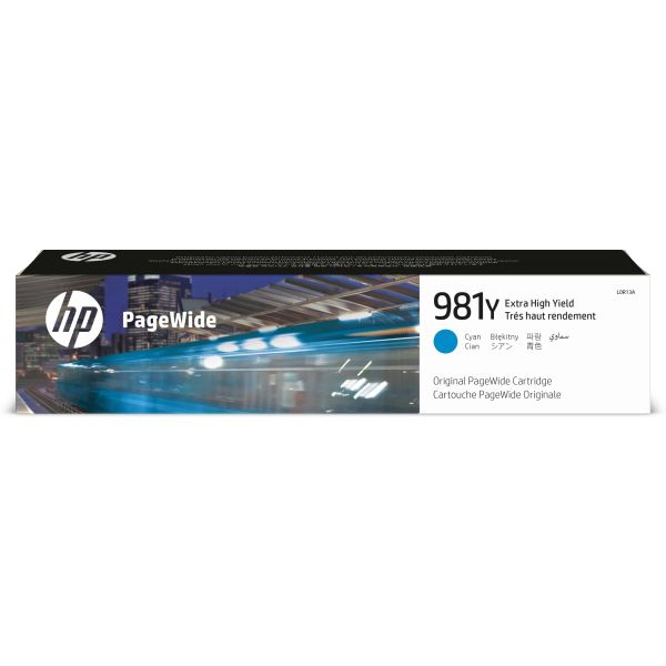 HP 981Y originele cyaan extra high-capacity PageWide cartridge (L0R13A) HP 981Y originele cyaan extra high-capacity PageWide cartridge (L0R13A)
