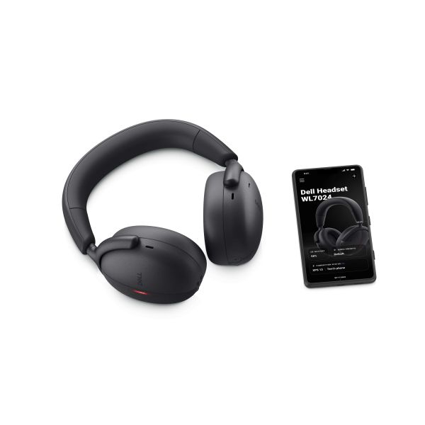 DELL WL7024 Headset Bedraad en draadloos Hoofdband Oproepen/muziek USB Type-C Bluetooth Zwart (WL7024-DEMEA)