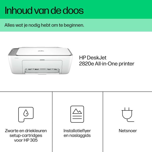 HP DeskJet 2820e All-in-One printer, Kleur, Printer voor Home, Printen, kopiëren, scannen, Scans naar pdf (588K9B)