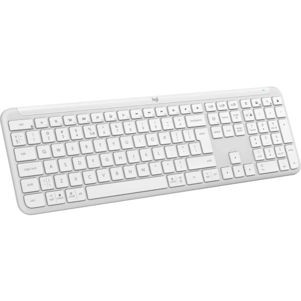 Logitech K950 Signature Slim toetsenbord Kantoor RF-draadloos + Bluetooth QWERTY US International Wit (920-012466)