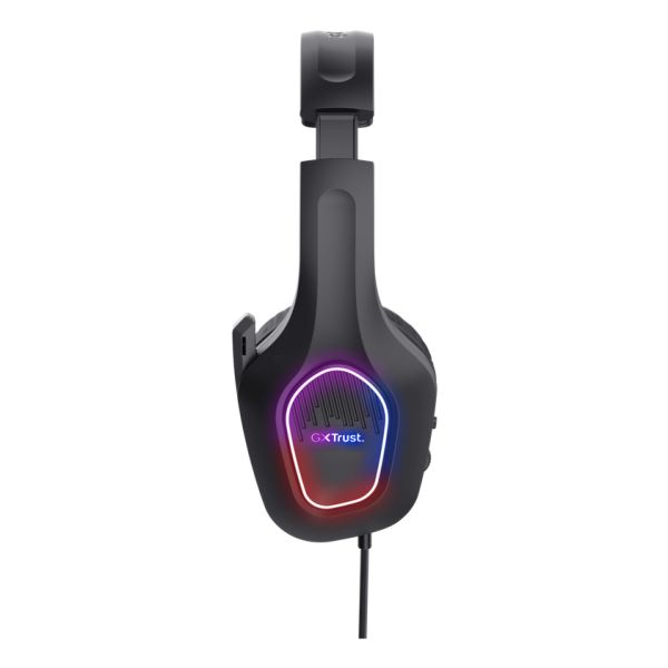 Trust GXT 416 Zirox Gaming Headset - USB gamingheadset – RGB-verlichting – Opklapbare microfoon – Zwart (25331)