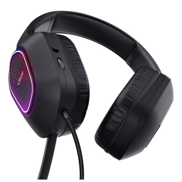 Trust GXT 416 Zirox Gaming Headset - USB gamingheadset – RGB-verlichting – Opklapbare microfoon – Zwart (25331)