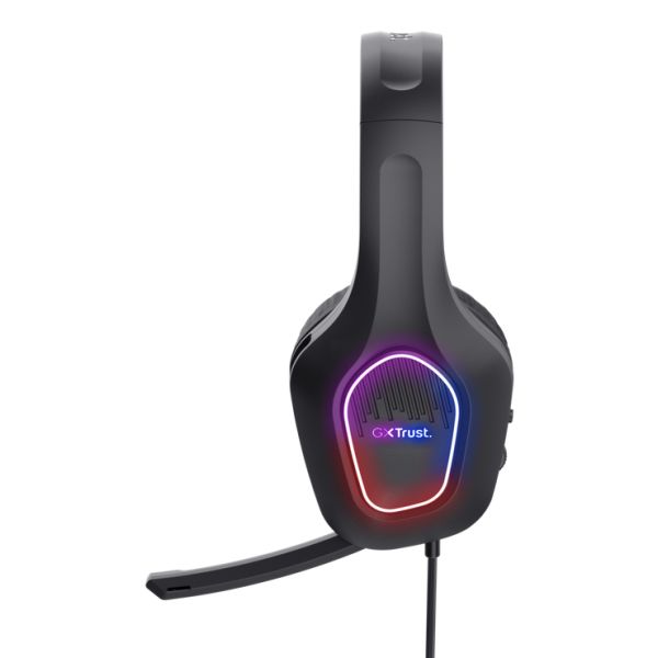Trust GXT 416 Zirox Gaming Headset - USB gamingheadset – RGB-verlichting – Opklapbare microfoon – Zwart (25331)