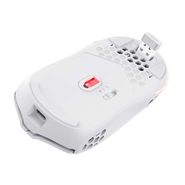 Trust GXT 929W Helox Gaming Muis - Draadloze gamingmuis – 6 programmeerbare knoppen – 4800 DPI – Wit (25390)