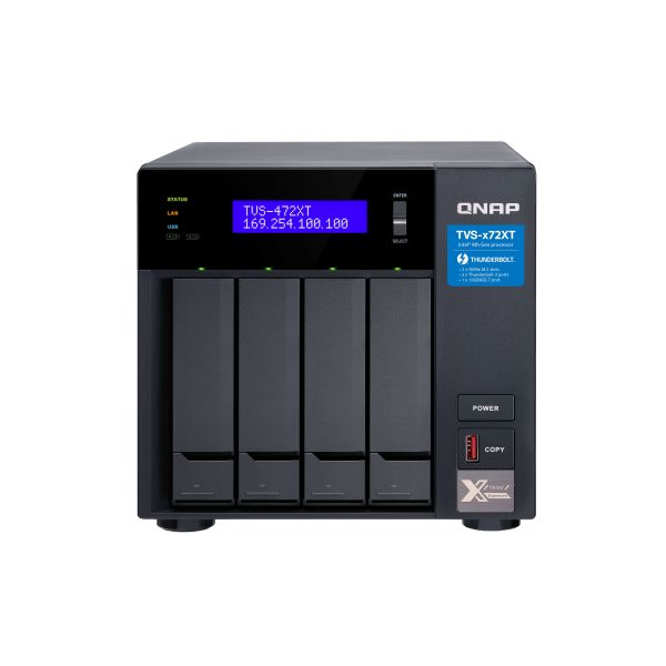 QNAP TVS-472XT NAS Tower Ethernet LAN Zwart (TVS-472XT-PT-4G) QNAP TVS-472XT NAS Tower Ethernet LAN Zwart (TVS-472XT-PT-4G)