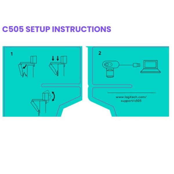Logitech C505 HD webcam 1280 x 720 Pixels USB Zwart (960-001363)