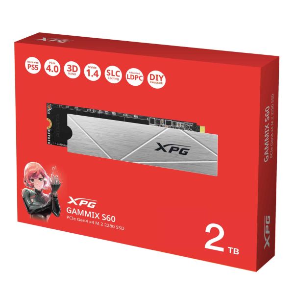 XPG GAMMIX S60 2 TB M.2 PCI Express 4.0 NVMe 3D NAND (AGAMMIXS60-2T-CS)