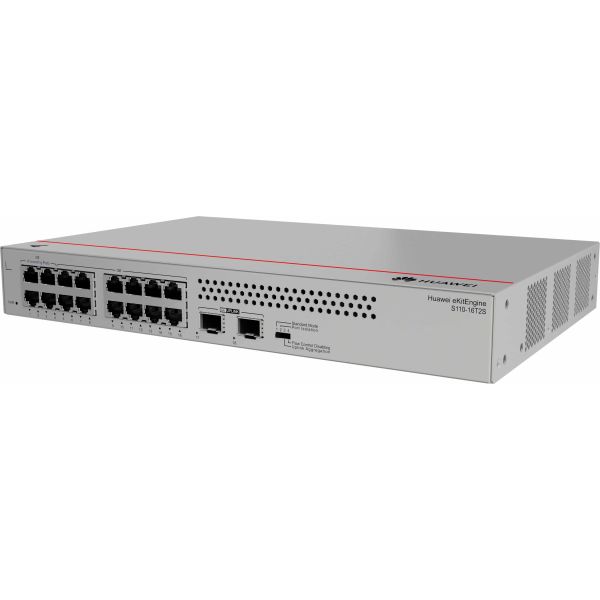 HUAWEI eKit S110 Series S110-16T2S Unmanaged L2 Gigabit Ethernet (10/100/1000) Grijs (98012200)