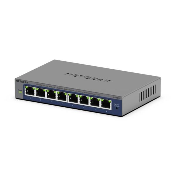 NETGEAR GS108Ev4 Unmanaged L2/L3 Gigabit Ethernet (10/100/1000) Grijs (GS108E-400EUS) NETGEAR GS108Ev4 Unmanaged L2/L3 Gigabit Ethernet (10/100/1000) Grijs (GS108E-400EUS)