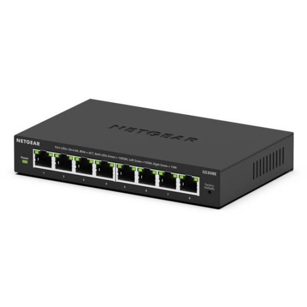 NETGEAR GS308E Managed L2/L3 Gigabit Ethernet (10/100/1000) Zwart (GS308E-400EUS)