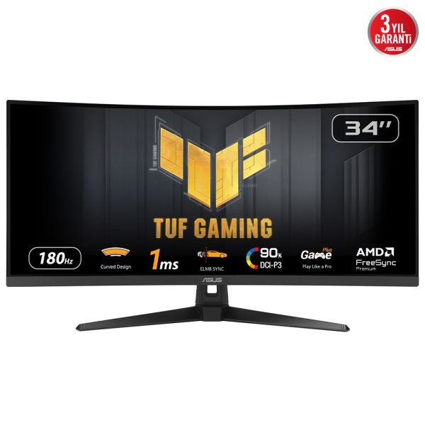 ASUS TUF Gaming VG34VQ3B computer monitor 86,4 cm (34") 3440 x 1440 Pixels UltraWide Quad HD LED Zwart (90LM0AA0-B01170) ASUS TUF Gaming VG34VQ3B computer monitor 86,4 cm (34") 3440 x 1440 Pixels UltraWide Quad HD LED Zwart (90LM0AA0-B01170)