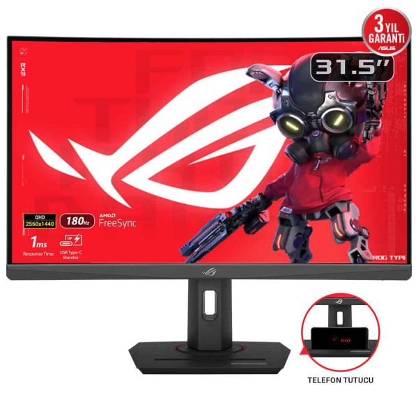 ASUS ROG Strix XG32WCS computer monitor 80 cm (31.5") 2560 x 1440 Pixels Quad HD LED Zwart (90LM0AC0-B01970)